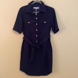 TRINA TURK never worn, navy blue shirt dress